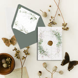 Greenery Botanical Vellum Wrap Jacket for 5 x 7 Wedding Invitation