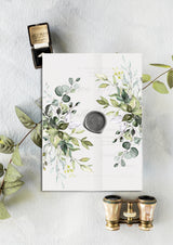 Rustic Greenery Botanical Vellum Invitation Jacket, Envelope liners