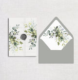 Instant Download, Rustic Greenery Wedding Invitation Vellum Wrap, Wedding Invitation Jacket, Printable Vellum, Wedding Invitation Jacket