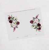 DIY Wedding Envelope Liner and Wrap, Wedding Invitation Jacket, Printable Envelope Liners, Printable Vellum, Burgundy Blush Floral Wedding