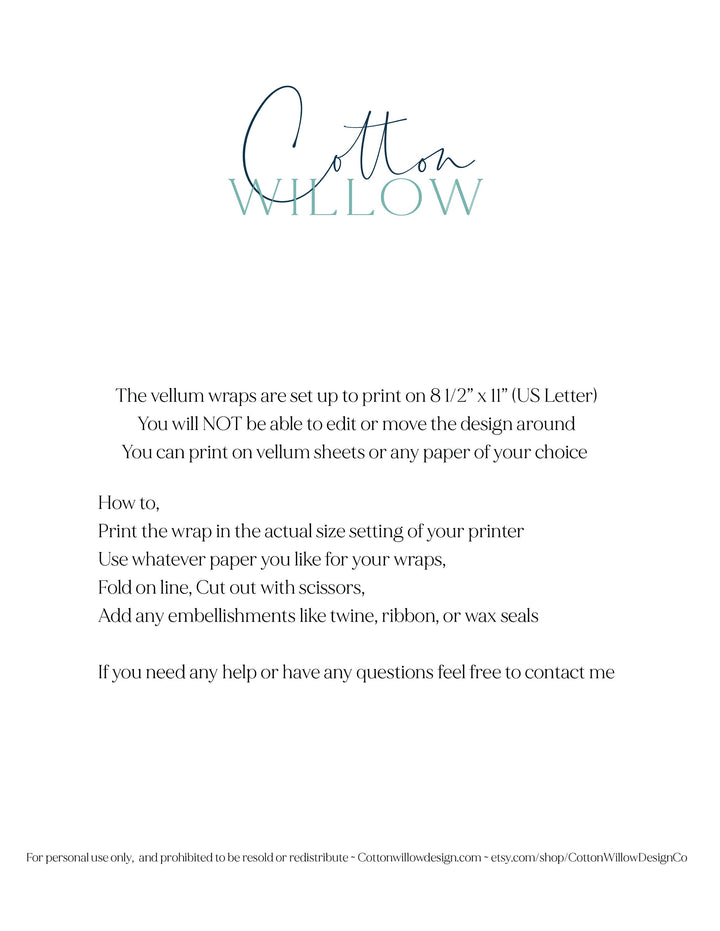 Downloadable Vellum Wraps - Fowler Design Co. Invitations