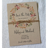 Boho Floral Save the Date, Rustic Chic-Save the Date-Love of Creating Design Co.