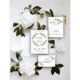 Rustic Wedding Invitation with Greenery