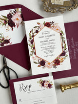 Floral Wedding Invitation, Marsala