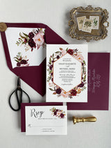 Floral Wedding Invitation, Marsala
