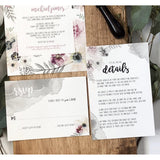 Elegant Wedding Invitation, Bohemian, Pink Floral