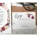 Floral Wedding Invitation, Marsala