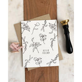 Letterpress Botanical Hello Friend | Greeting Card