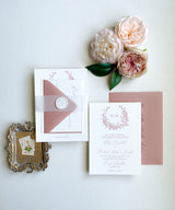 Elegant Dusty Rose Wedding Invitation Suite