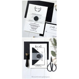 Letterpress Wedding Invitation with Vellum Band and Wax Seal