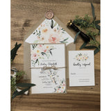 Rustic Wedding Invitation with Blush Watercolor Florals