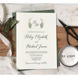 Modern Greenery with Silk Ribbon-Wedding Invitation Suite-Love of Creating Design Co.
