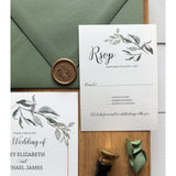 Rustic Botanical Wedding Invitation, Greenery