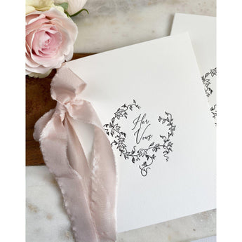 Letterpress Vow Booklet, His Vows and Her Vows