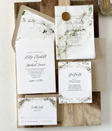 Rustic Greenery Vellum Wrap Wedding Invitation