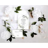 Modern Greenery Wedding Invitation