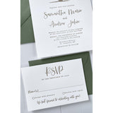 Oak Tree Letterpress Wedding Invitation
