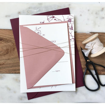 Botanical, Blush Pink and Burgundy-Wedding Invitation Suite-Love of Creating Design Co.