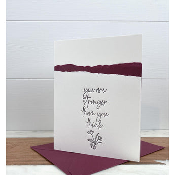 You are Stronger Than You Think Letterpress Greeting Card