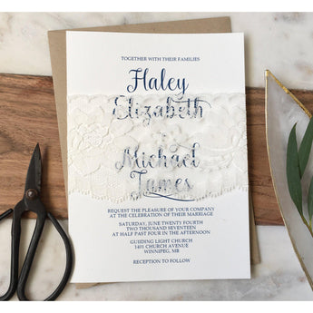 Elegant Vintage Lace Wedding Invitation