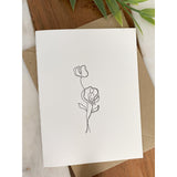 Botanical Flower Letterpress Note Blank Card