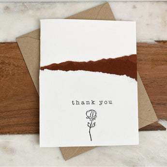 Letterpress Flower Thank You Card