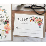 Boho Chic Floral Wedding Invitation, Rustic Wedding Invitation-Wedding Invitation Suite-Love of Creating Design Co.