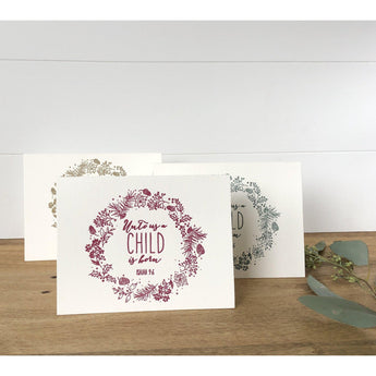 Letterpress Holiday Christmas Card, Into is is Born