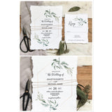 Modern Greenery, Handmade Paper Wedding Invitation-Wedding Invitation Suite-Love of Creating Design Co.
