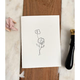 Botanical Flower Letterpress Note Blank Card
