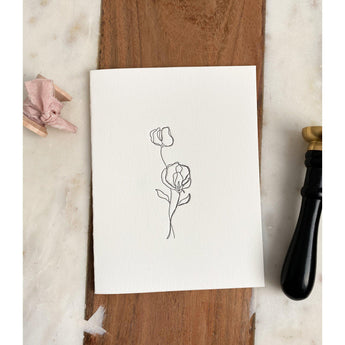Botanical Flower Letterpress Note Blank Card