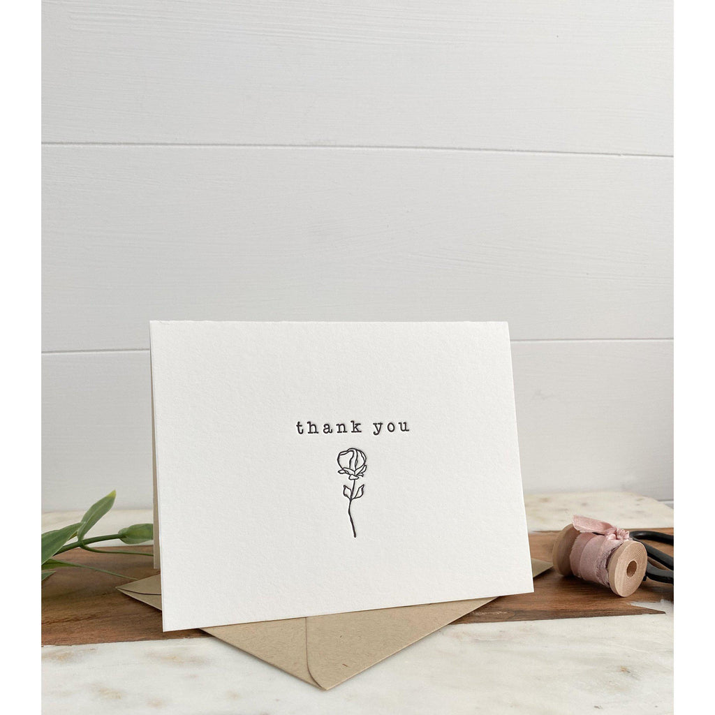 Letterpress Thank You Card Cotton Willow Design Co.