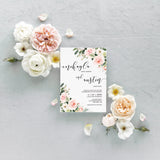 Blush Floral Wedding Invitation