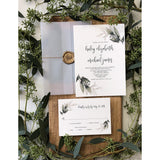 Rustic Vellum Greenery Wedding Invitation