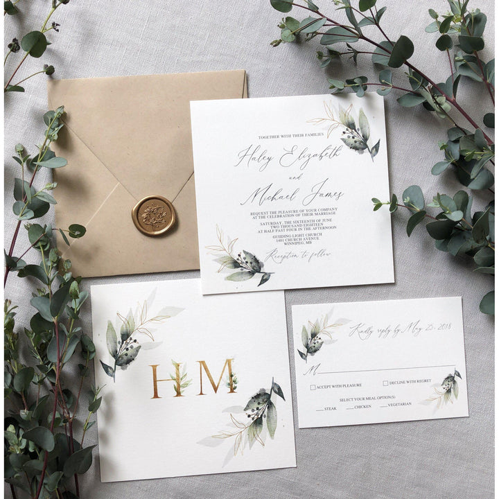 Greenery Botanical Garden Wedding Invitation