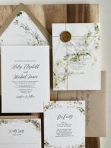 Rustic Greenery Vellum Wrap Wedding Invitation