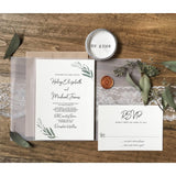 Modern Wedding Invitation, Greenery, Wax sealed-Wedding Invitation Suite-Love of Creating Design Co.