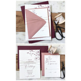 Botanical, Blush Pink and Burgundy-Wedding Invitation Suite-Love of Creating Design Co.