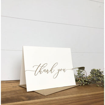 Letterpress Folded Wedding Thank You Card
