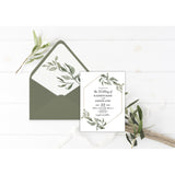 Modern Greenery Wedding Invitation