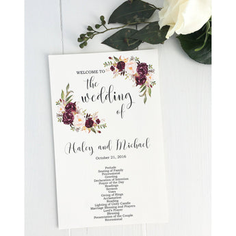 Marsala Wedding Program-Programs-Love of Creating Design Co.