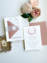Elegant Dusty Rose Wedding Invitation Suite
