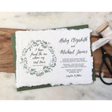 Handmade Cotton Greenery Wedding Invitation-Wedding Invitation Suite-Love of Creating Design Co.