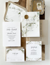 Rustic Greenery Vellum Wrap Wedding Invitation