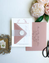 Elegant Dusty Rose Wedding Invitation Suite