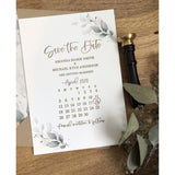 Letterpress Save the Date Card, Greenery Save the Date