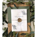 Rustic Vellum Greenery Wedding Invitation