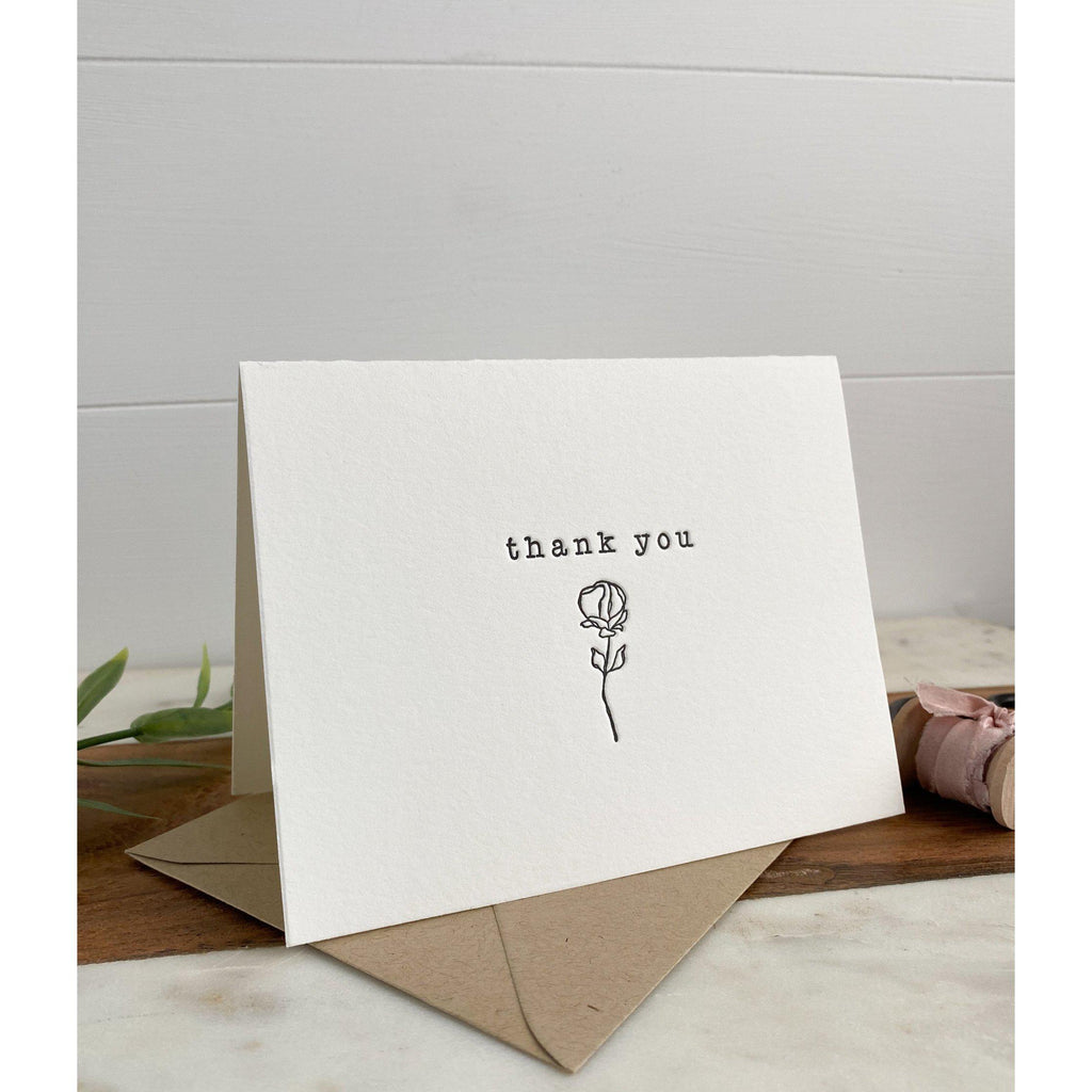 Letterpress Thank You Card Cotton Willow Design Co.