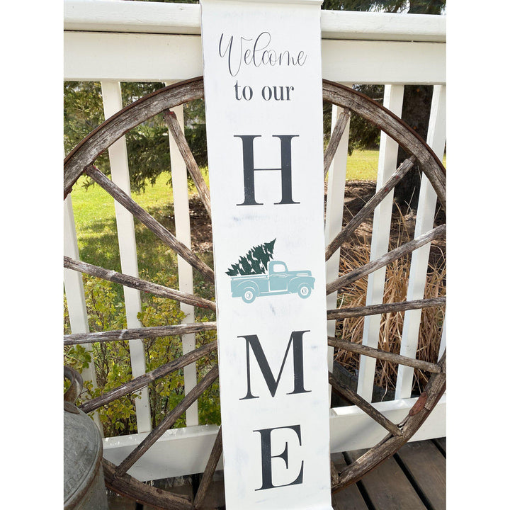 Welcome to Our Home Christmas Holiday Wood Sign