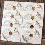Rustic Greenery Save the Date Card, Vellum Wrap